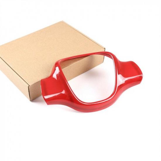 For Benz Smart Fortwo 2009-2015 Bright Red Car Steering Wheel Strip Cover Trim