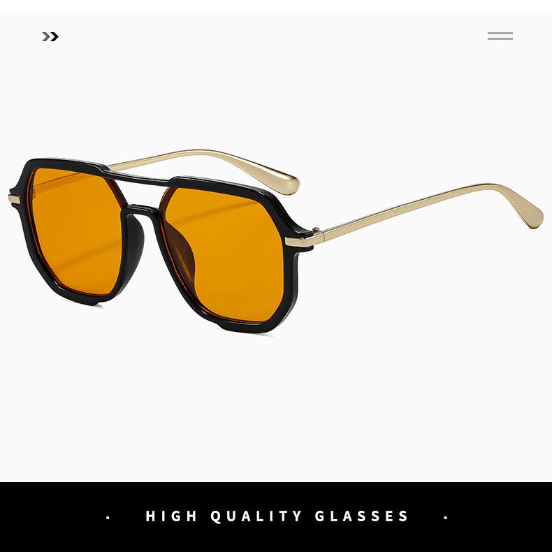 Новые Квадратные Солнцезащитные Очки с Двойным Мостиком 2026 - Модный Ретро Стиль Пилот для Отпуска и Защиты от Солнца при Вождении