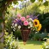 Conical Plastic Hanging Basket Planter with Stable for Beautiful Outdoor Display in Gardens Resistant to Weather and Easy to Clean