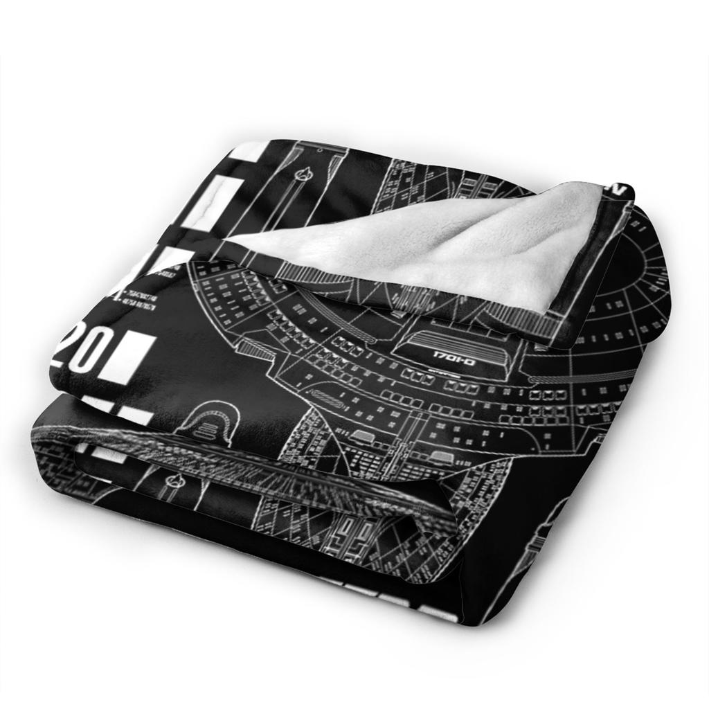 Stars Treks The Next Generation U.S.S. Enterprise Chart Flannel Blanket for Couch Bed Travel Funny Bedspread Sofa Bed Cover
