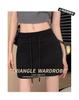 Women's Gray High-Waist A-line Sweat Skirt - Summer Petite Hip-covering Slimming Casual Sports Skirt for Autumn