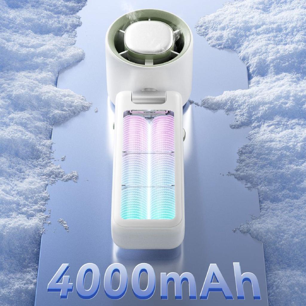 Turbo High-speed Outdoor Folding Handheld Small Fan Portable Usb Charging Digital Display Cooling Neck Fan