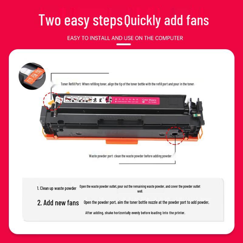 Jingcheng CF510A/204A Compatible Toner Cartridge & Powder