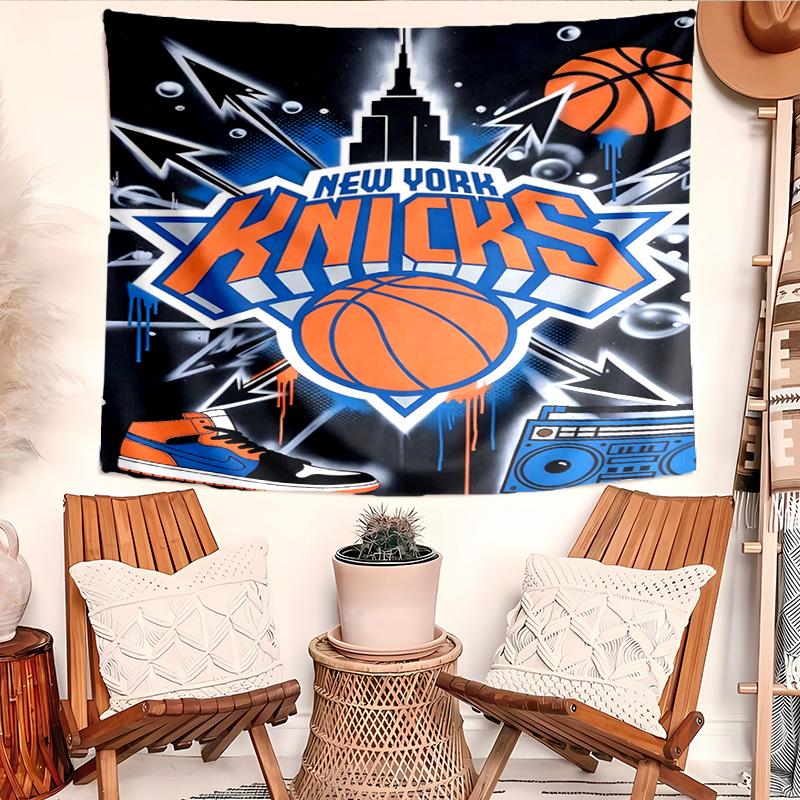 New York Knicks Tapestry, Wall Hanging Tapestry, Pattern Tapestry for Dorm Bedroom Living Room Wall Art Photography Backdrop