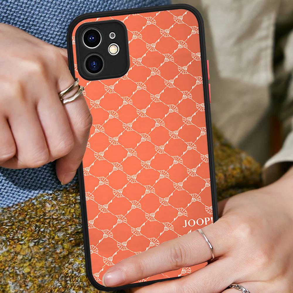 Логотип J-Joops Для iPhone 15 16 Pro Max 11 12 13 14 XS XR X Plus 16E Матовый Полупрозрачный Чехол для Телефона