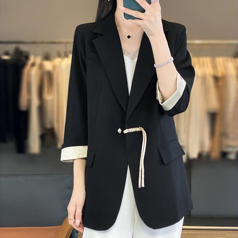 Женский блейзер Весна и Осень Новый Темперамент Повседневный Пуговица Маленький Костюм Топ