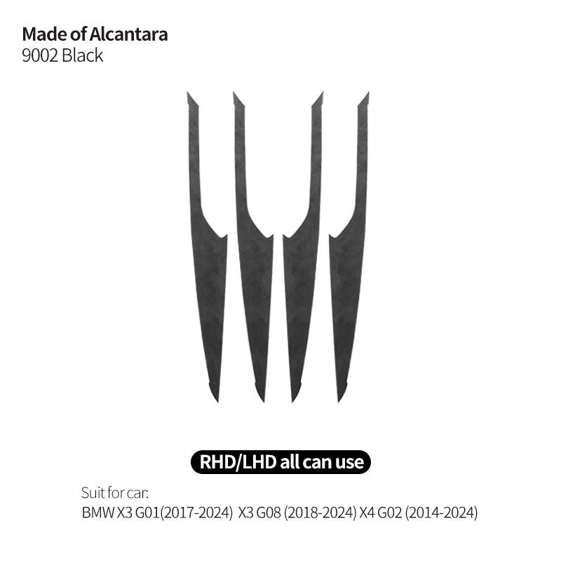 For BMW X3 G01 G08 X4 G02 Door Inner Handle Decorative Trim Frame Sticker Made of Alcantara Car Interior Tuning Accessories 4Pcs