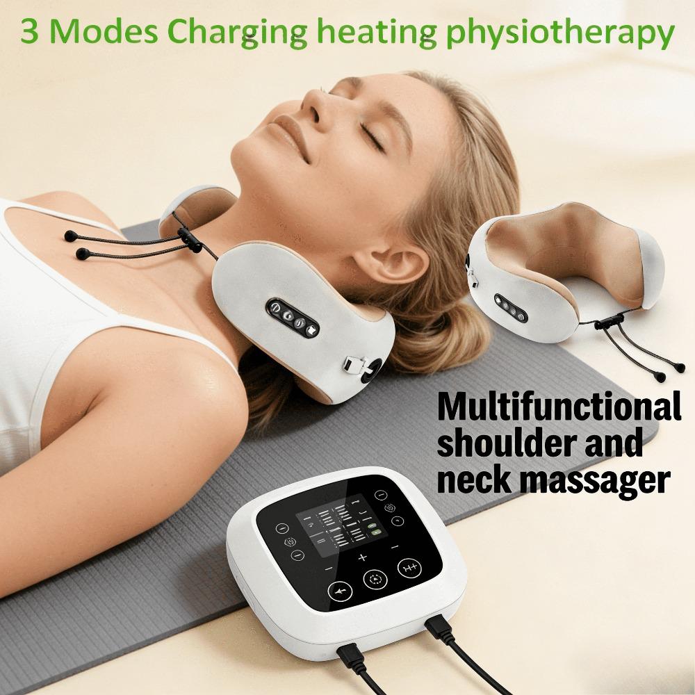 Neck and Shoulder Massager with Heat Therapy - Adjustable & Portable USB Charging