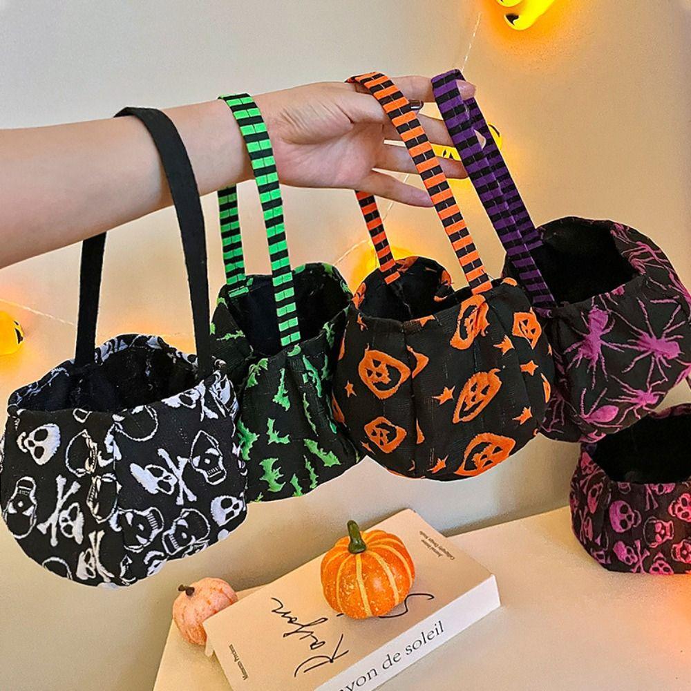 Gifts Pouch Halloween Candy Bag Cloth Stuffed Cotton Tote Bags Kawaii Pumpkin Candy Bucket Gift