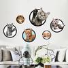 Hole View Cat Dog 3D Wall Sticker Bathroom Toilet Kids Room Decoration Wall Decals Sticker