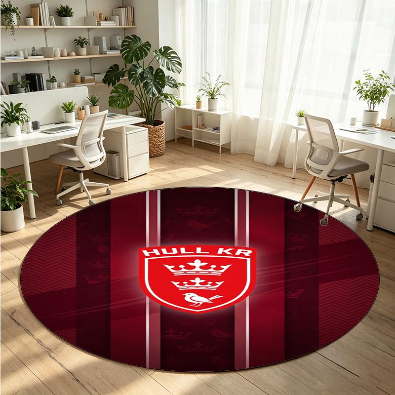 Hull KR Printed Round Crystal Velvet Rug Soft Non Slip Floor Carpet For Bedroom Holiday Gift