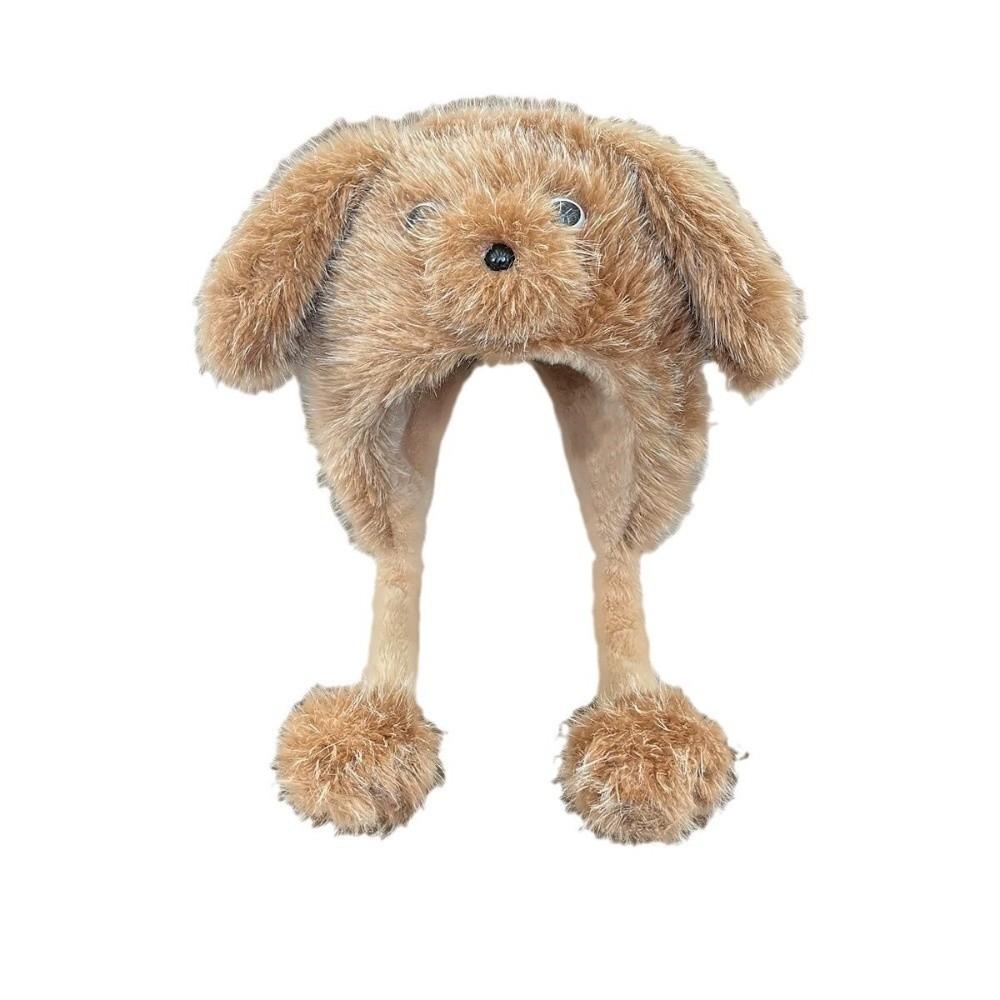 Warm Plush Winter Hat Cartoon Animal Pullover Cap Cute Dog Ear Hat For Women