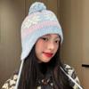 Wool Knitted Pullover Hat Korean Style Beanies Cap Sweet Jacquard Woolen Hat  Winter
