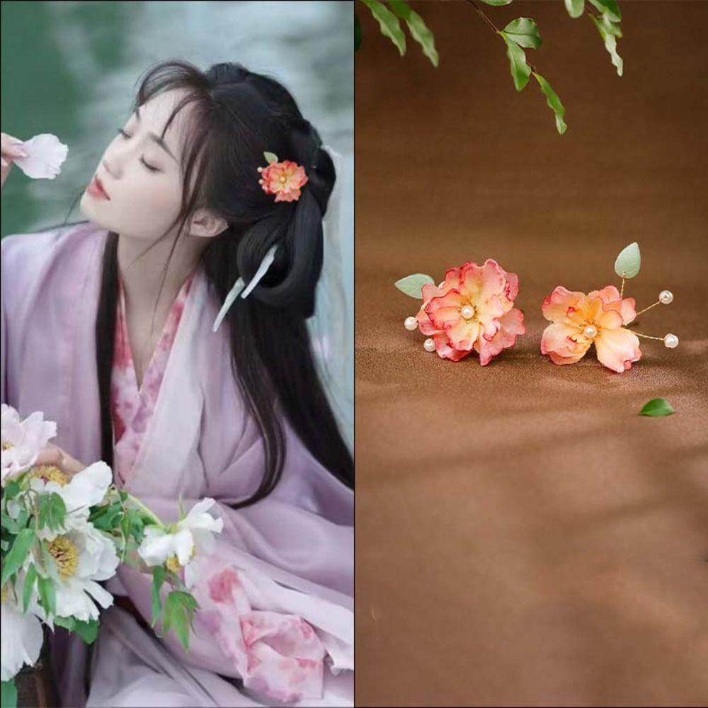 Flower Chinese Style Hair Stick Butterfly Hanfu Hairpin Cute   Cheongsam Accessories