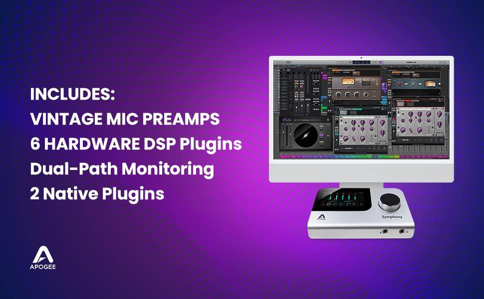 Apogee Audio Interface USB Connection MIDI Compatible 10in14out Compatible Equipped with 2 Mic Preamps Symphony Desktop 24bit/192kHz iOS/Mac/Windows