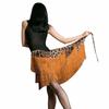 Tassel Latin Dance Skirt Leopard Print Rumba Dance Skirt Fashion Performance Costume  for Women