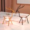 Reindeer Candlestick Tea Light Deer Metal Iron Candle Holders for Party Wedding Home Coffee Table Decor New Year Noel Gift