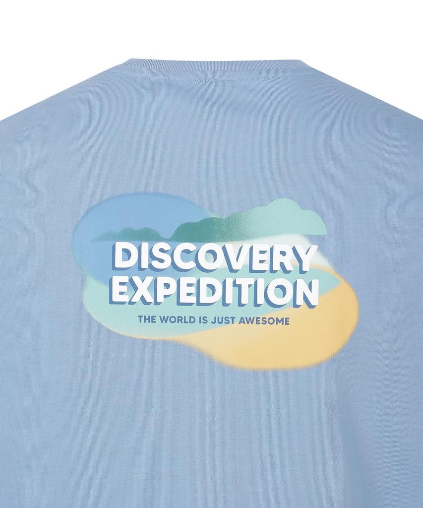 DISCOVERY EXPEDITION Однотонная футболка с графическим принтом «Облако», с коротким рукавом (синий)