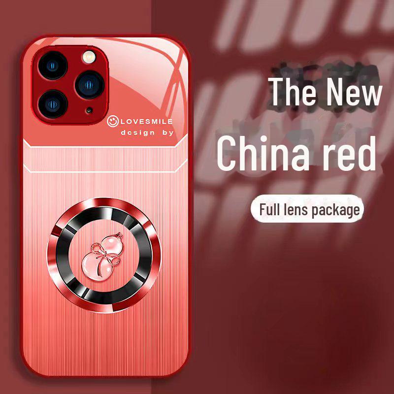 Роскошный чехол Liquid Glass с текстурой под дерево для Apple X/XS, 13Pro, 12/11, XR, XS Max и SE — защита от падений с дизайном в виде тыквы удачи.