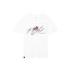 Jordan Hand-Painted Rose Letter Print Crew Neck Short Sleeve T-Shirt Men Tops White DQ7391-100