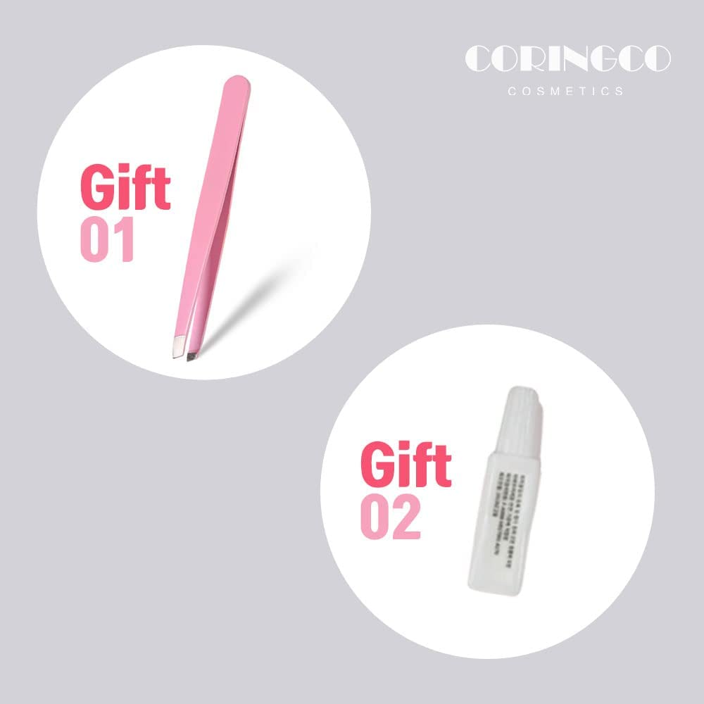 CORINGCO Brown Color False Eyelashes Eye Lashes Extension(0.10mm- 10mm,11mm,12mm)