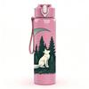 1PC Moon Forest Wolf Silhouette 750ml Color Plastic Sports Water Bottle Leakproof Flip Straw Lid Suitable for Sports Office Home Use