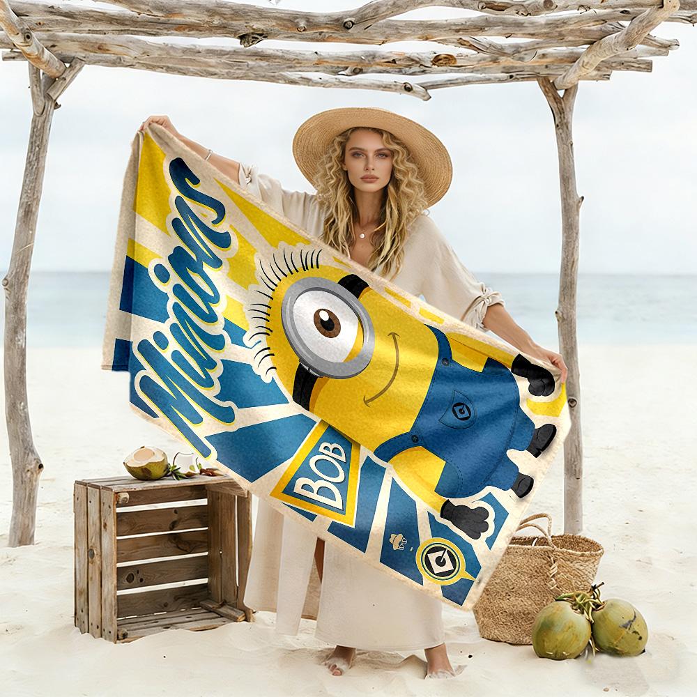 Minions soft beach towel lightweight Seaside vacation Vibrant Pattern Best for Christmas