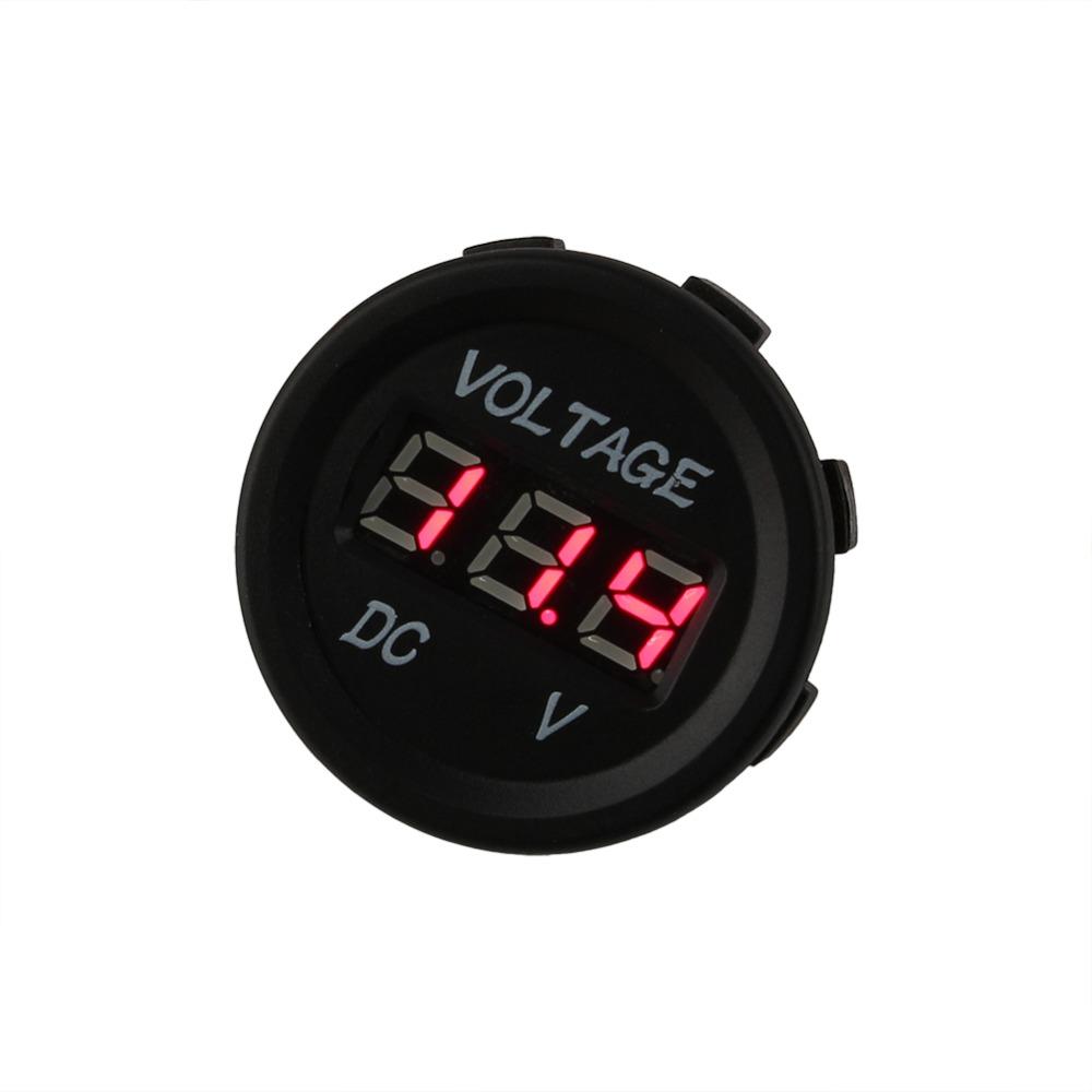 DC 12V LED Voltmeter Insulated Terminals Voltage Tester Gauge Add Battery Voltage Monitoring
