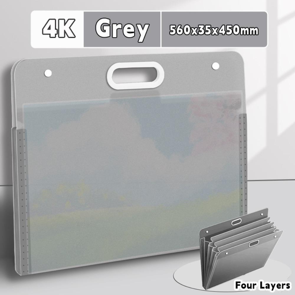 Four Layers Painting Paper Storage Bag Portable Drawing Paper Collection Book  School Office
