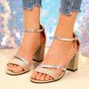 Мода Мода Женские Сандалии 2025 Новые Низкий Каблук Повседневная Обувь Женщина Сексуальный Открытый Носок Летние Квадратные Женские Ремешок на Щиколотке Закрытые Сандалии Женские