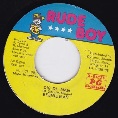 7-дюймовая пластинка BEENIE MAN - Dis Di Man NONE Rude Boy 1994 Ямайка Регги, Ска и Даб Б/У