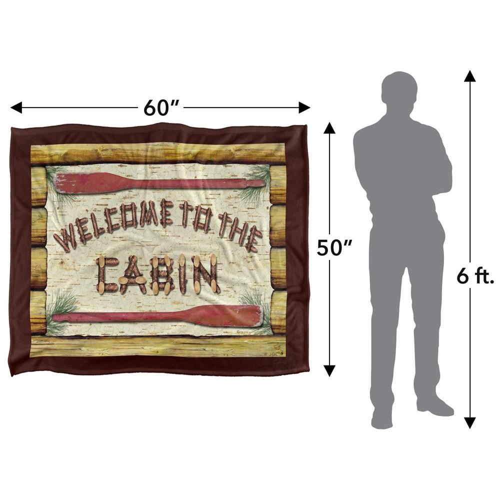 JQ Licensing Welcome To The Cabin Silky Sign Supersoft Blanket