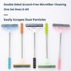 SEAMETAL Brosse de nettoyage de vitres de voiture double face 2 en 1, brosse de lavage de pare-brise à long manche extensible, outil de lavage