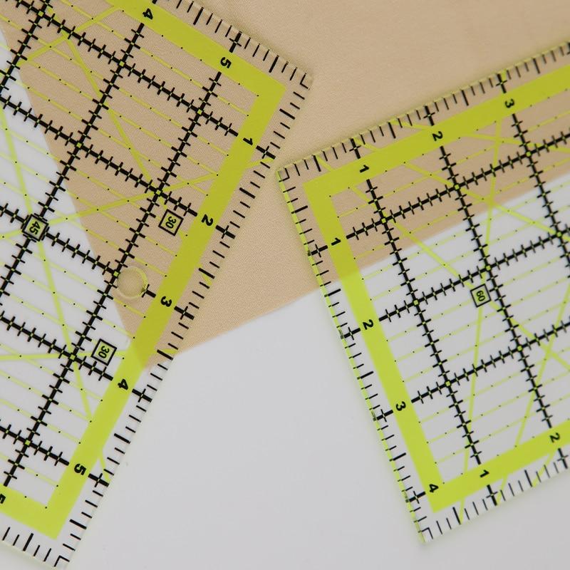 Зеленая/красочная акриловая линейка для пэчворка, квадратная/прямоугольная линейка, инструменты для рукоделия, инструменты для самостоятельного шитья, измерительные инструменты, линейка для рисования
