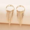 Classic, Long Stick Metal Tassel Fashion Stud Earrings, Nightclub Shiny Earrings.