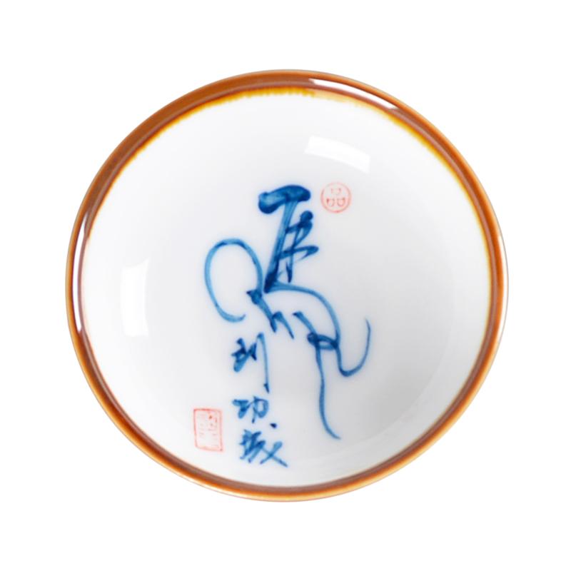 6 шт. керамическая чашка для чая в китайском стиле, бытовая посуда для напитков, фарфоровая чашка ручной работы, чашки Пуэр, личная чашка 40 мл