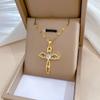 Cross Pendant Necklace for Women 2025 New Fashion Synthetic Zircon Jewelry