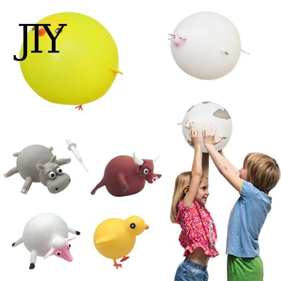 Thick Hollow Halloween Animal Inflatable Vent Toy, TPR Soft Blow Up Bouncing Ball for Stress 40 Cm Relief, Fidget Toy Forest Party Baby Shower