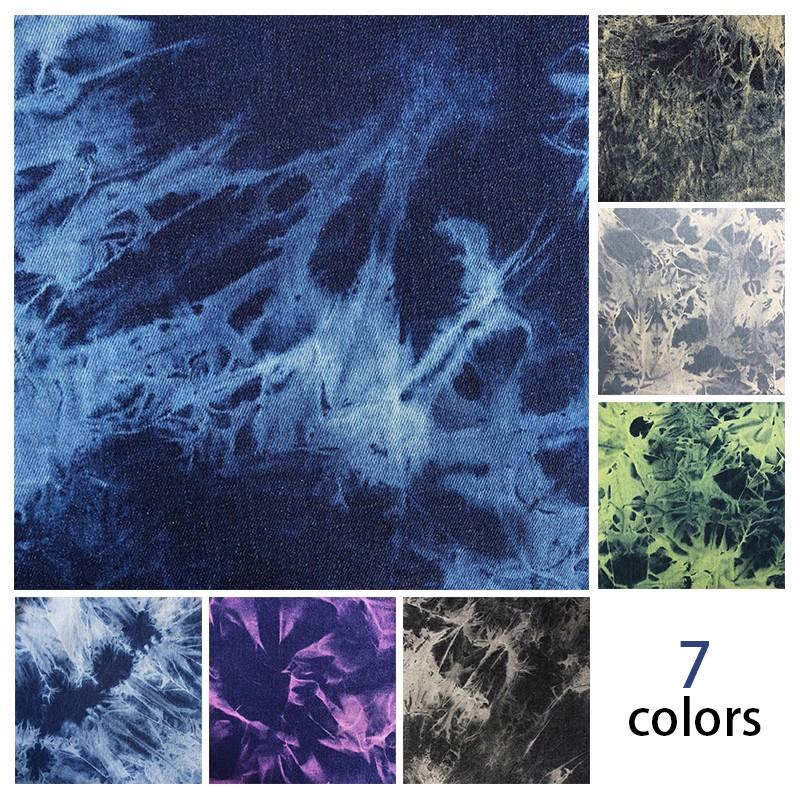 50x170 см Стиранная джинсовая ткань тай-дай для шитья своими руками Плотная хлопковая ткань для пальто Одежды Стиранный Разноцветный Дизайнерский Материал