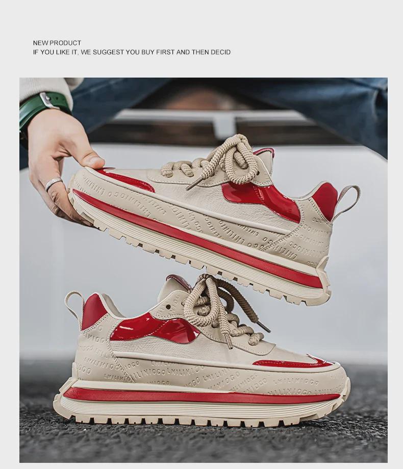 Мужские модные кроссовки осень/зима на массивной подошве: Спортивные и повседневные туфли с приподнятой подошвой в стиле Форреста Гампа