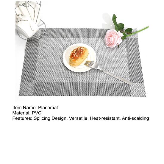 Woven Vinyl Placemat Heat-Resistant PVC Placemat Non-Slip Washable Table Mat Protects Table from Burns Stains Dining Mats for Home Restaurant Bar
