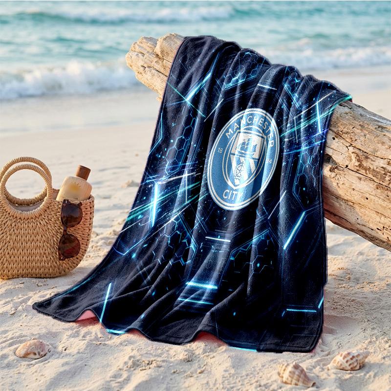 Manchester City Print Microfiber Beach Towel Quick Dry Absorbent Large Towel For Beach Swimming Travel