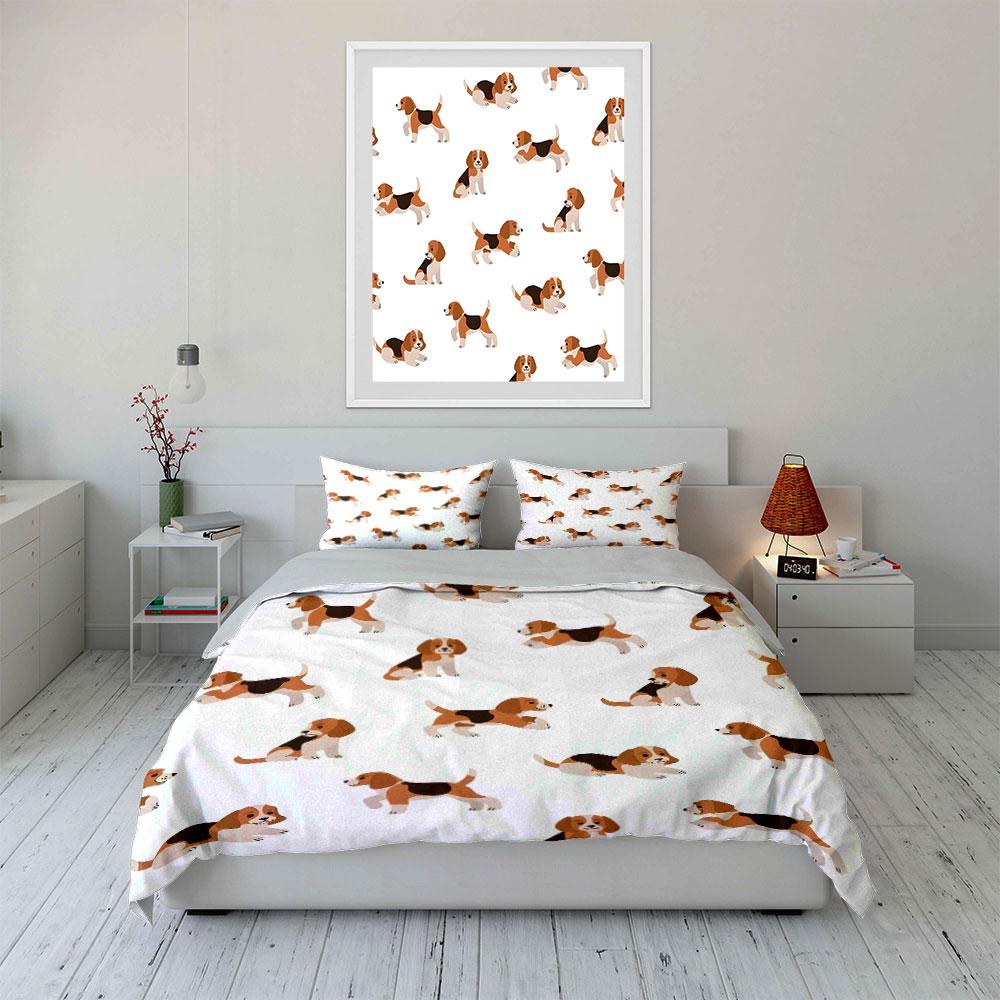 Playful beagle parade delight! Bedding sets Duvet covers Pillowcases(1* Duvet Cover 2* Pillowcases without duvet insert)