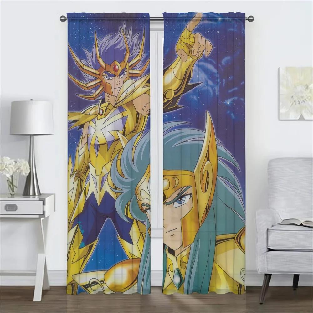 Светонепроницаемая штора Saint Seiya для комнаты 2 панели тюль для спальни современные шторы для гостиной украшение на Хэллоуин для дома
