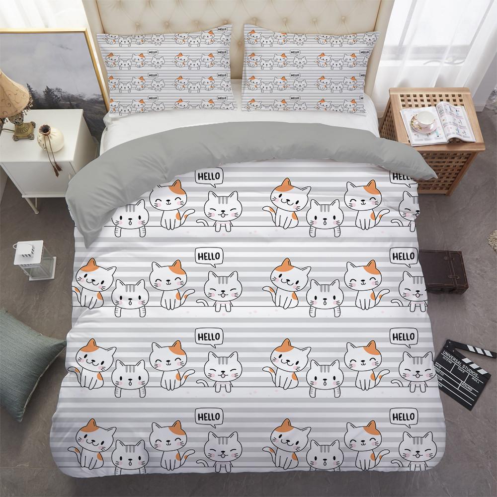 Пододеяльник с изображением мультяшного кота, космического корабля, космического питомца, животного, золотистого цвета, для детей, мальчиков, девочек, подарков для молодежи, украшения спальни