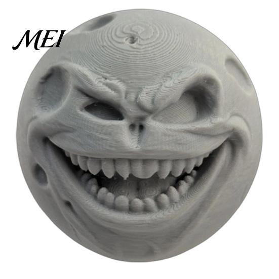 Жуткий Лунный Шар Украшение 3D Печатная Фигурка Лица, Жуткая Лунная Статуэтка Настольный Декор, Ужасающая Уникальная Инопланетная Скульптура Выражение Коллекционное Украшение,