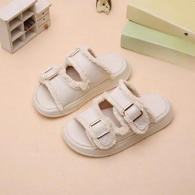 Новые летние стильные модные удобные повседневные износостойкие и простые кисточки для девочек с открытым носком и мягкой подошвой пляжные тапочки