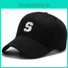 Personalized S Letter Embroidery Baseball Cap Polyester Adjustable Sun Hat For Summer