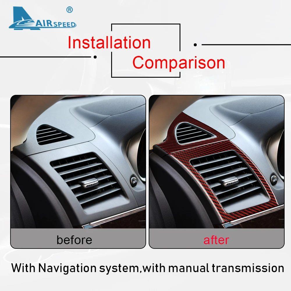 Real Soft Carbon Fiber Sticker for Mitsubishi Lancer 2008 2009 2010 2011 2012 2013 2014 2015 Car Dashboard Side AC Accessories