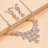 Bridal Wedding Dress Rhinestone Necklace Earrings Set Women'S Full Diamond Banquet Personality Trend